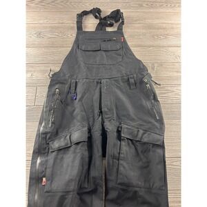 Trew Gear Trewth Bib Snow Pants Mens Medium Black Ski Snowboard Waterproof Shell